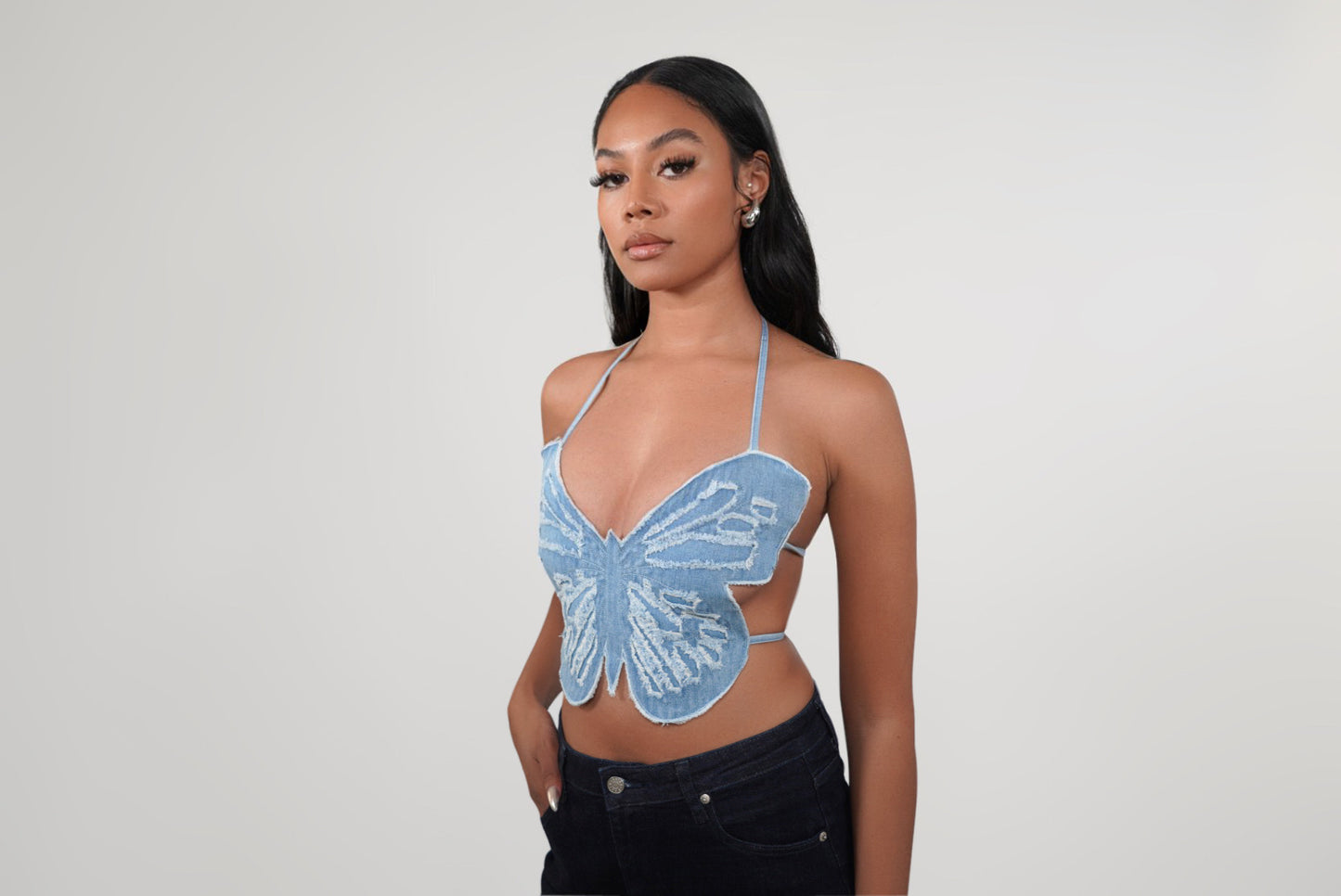 Denim Butterfly Top